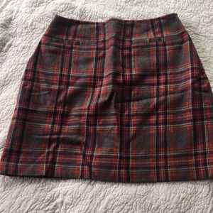 Plaid Wool Skirt